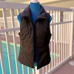 Kenneth Cole Reaction Brown/Lime Green Puffer Vest Women’s Size M 60%down